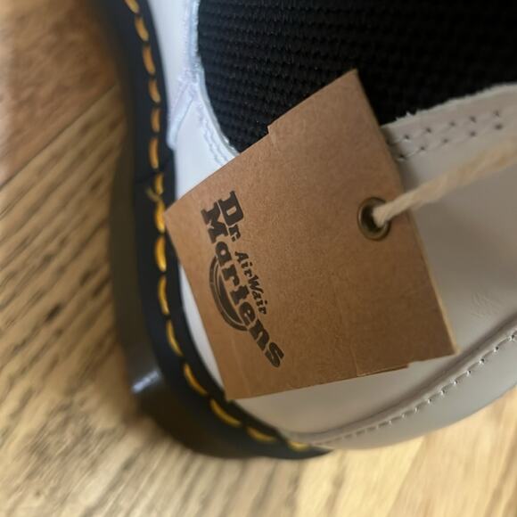 DR MARTENS 2976 SQUAD YELLOW STITCH‎ WHITE BOOTS L13 M12, M11 L12 - Picture 9 of 10